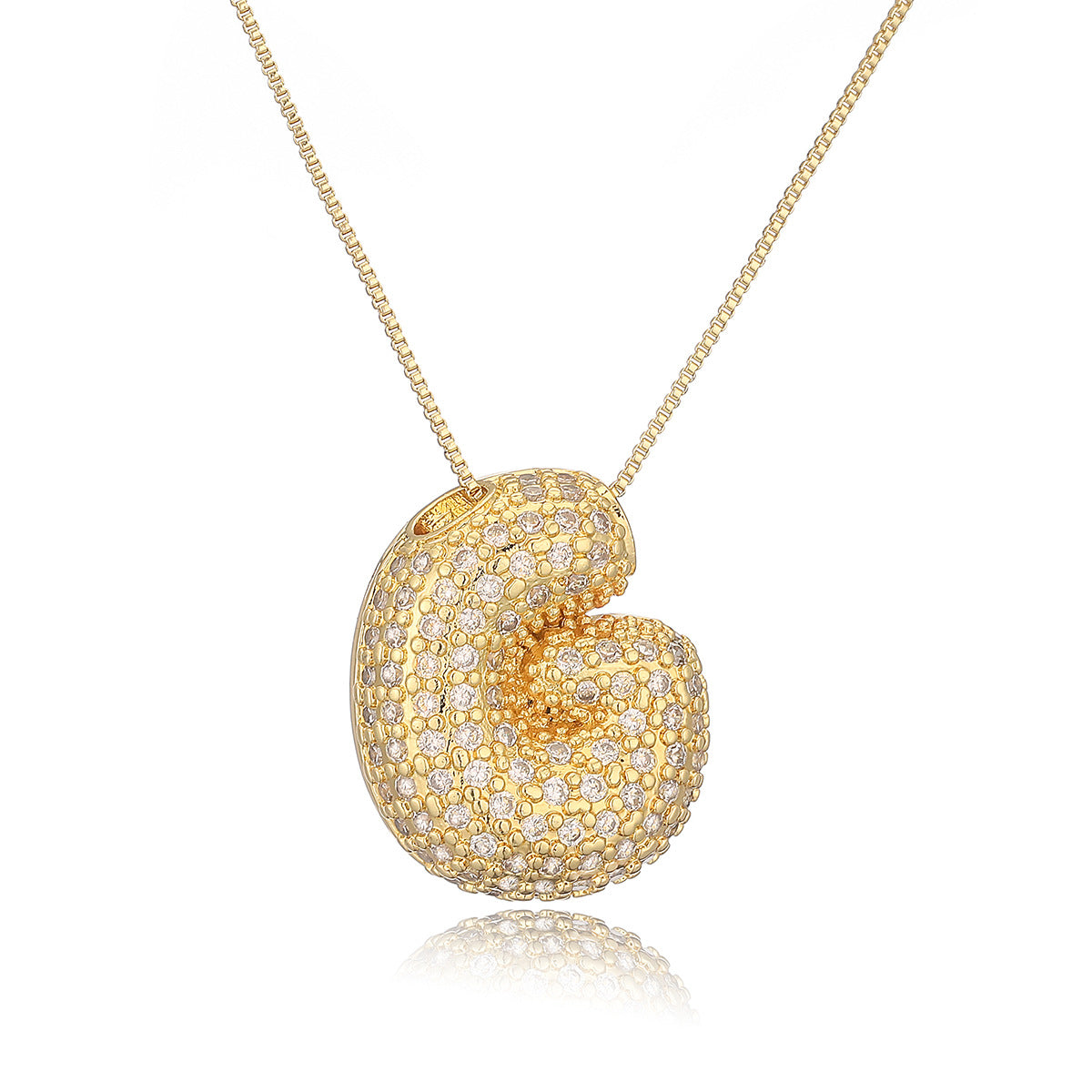 Collana a forma di lettera minimalista in rame placcato oro vero da donna
