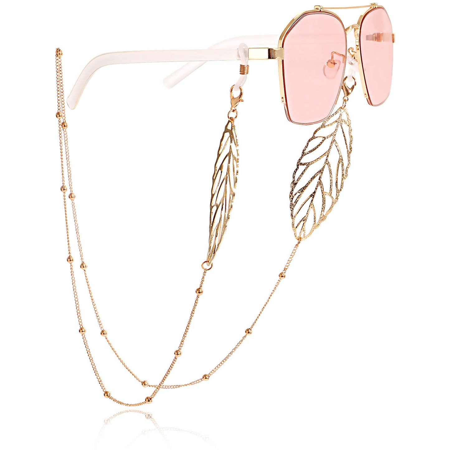 Leaf Heart Shaped Alloy Mask Chain and Eyeglass Holder