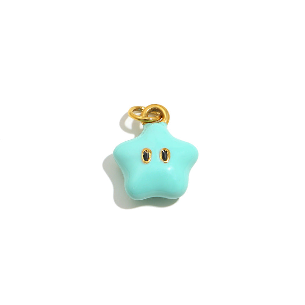 18K Gold Plated Drip Oil Animal Shape Stainless Steel Charm Bar