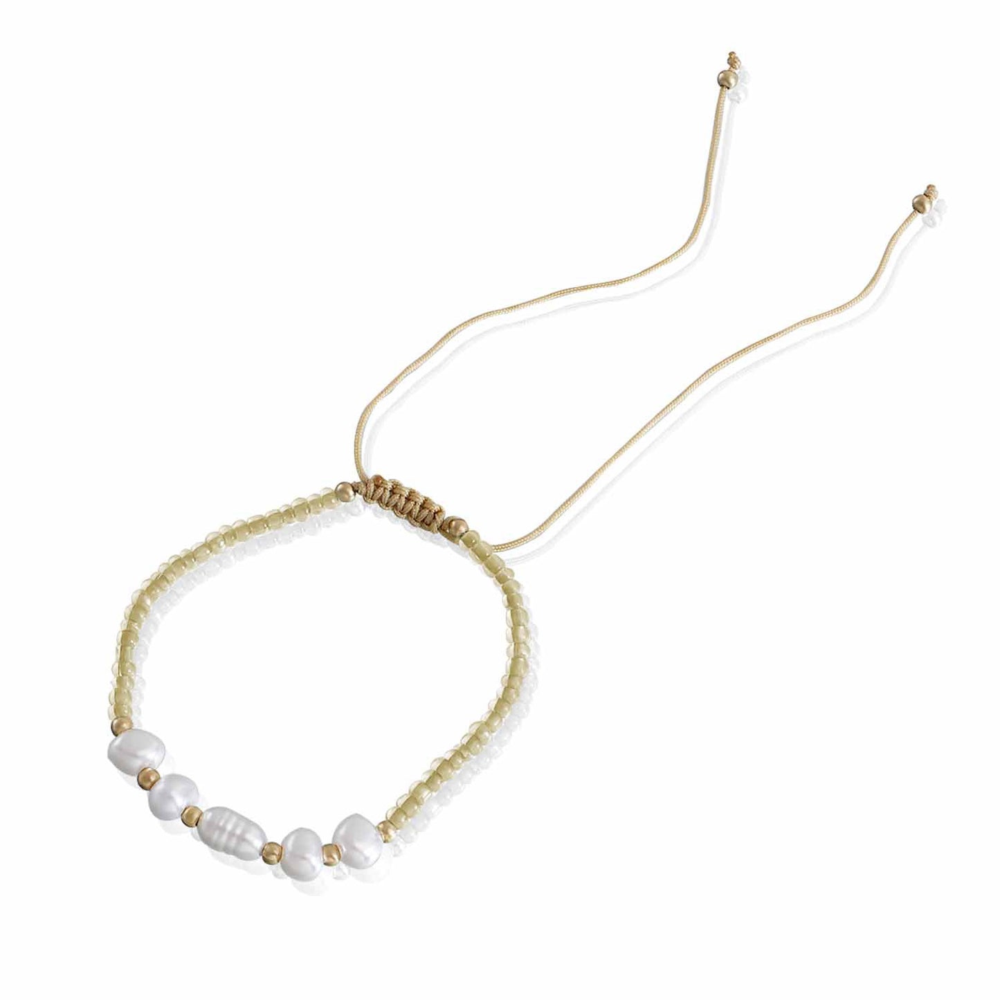 Adjustable Geometric Alloy Bracelet for Women with Imitation Pearls and Colorful Transparent Beads