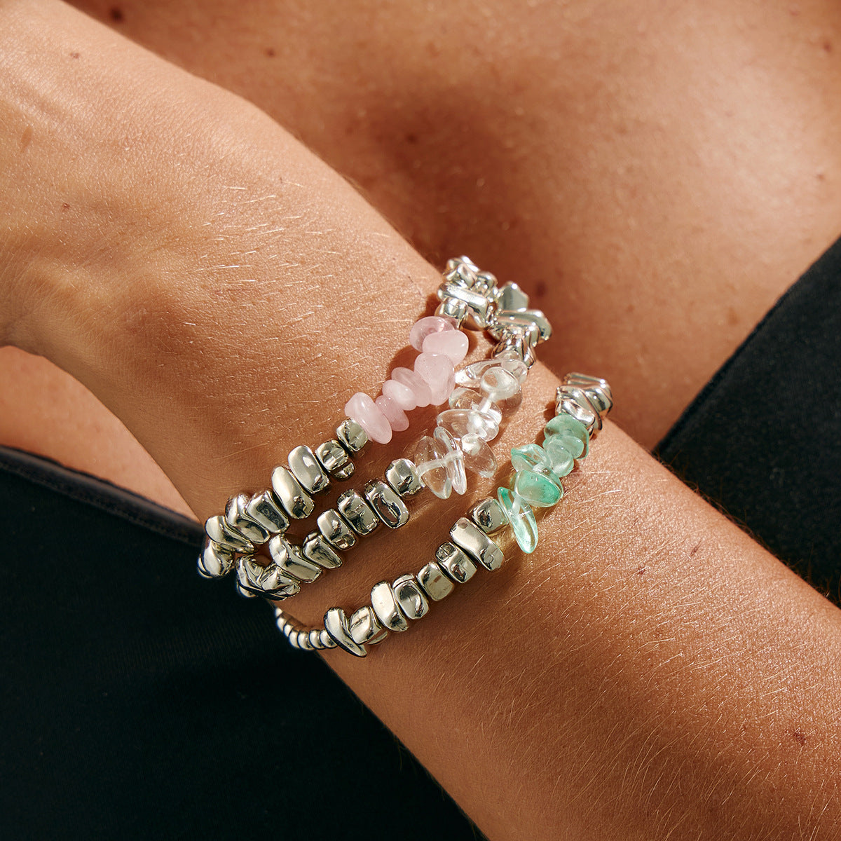 Sweet Minimalist Geometric Oval CCB Acrylic Plated Bracelet for Women