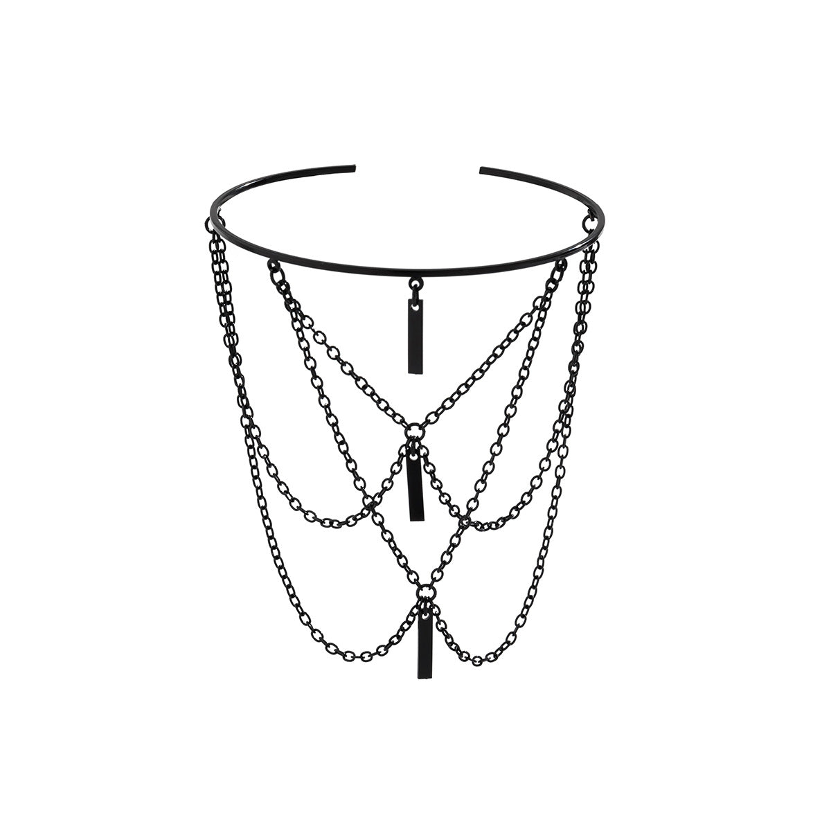 Ethnic Style Star-Shaped Alloy Cuff Bracelet with Rhinestone Accents, Tassel Details, and Plated Finish
