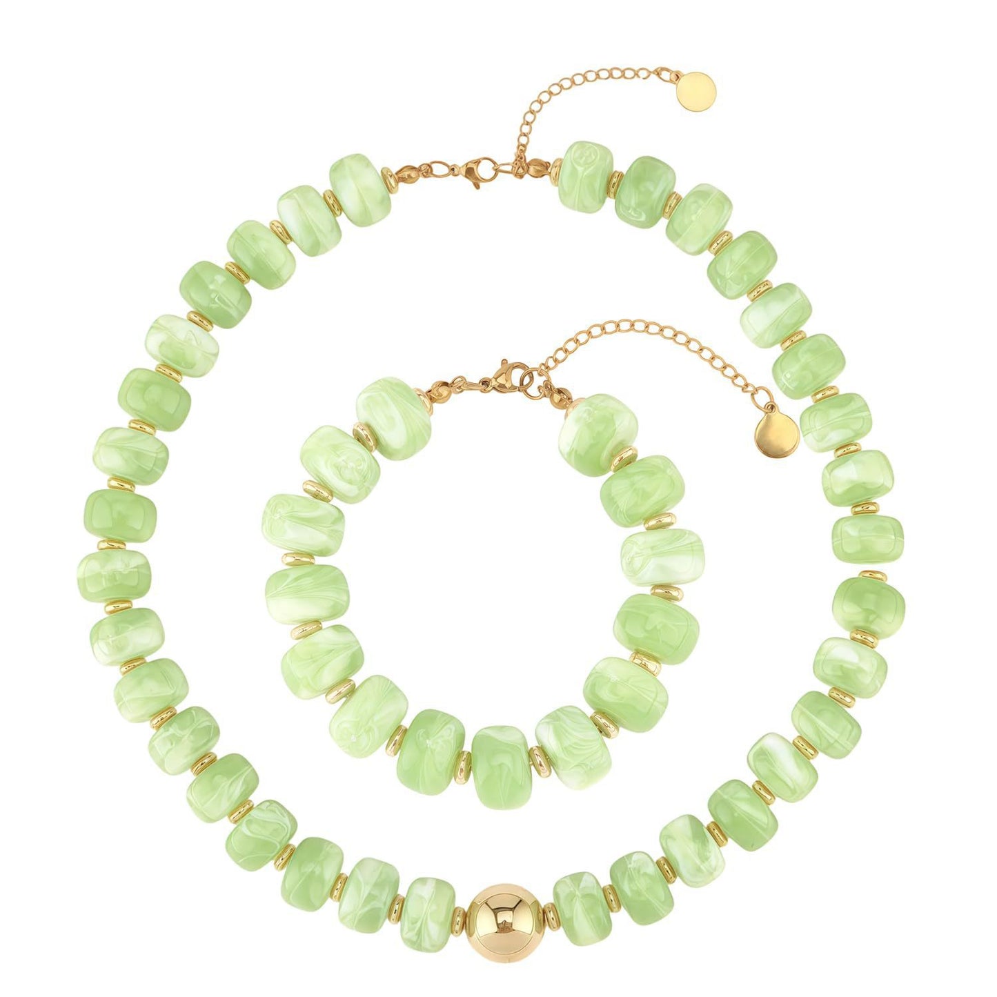 Bohemian Casual Geometric Round Resin Acrylic Pendant Necklace for Women