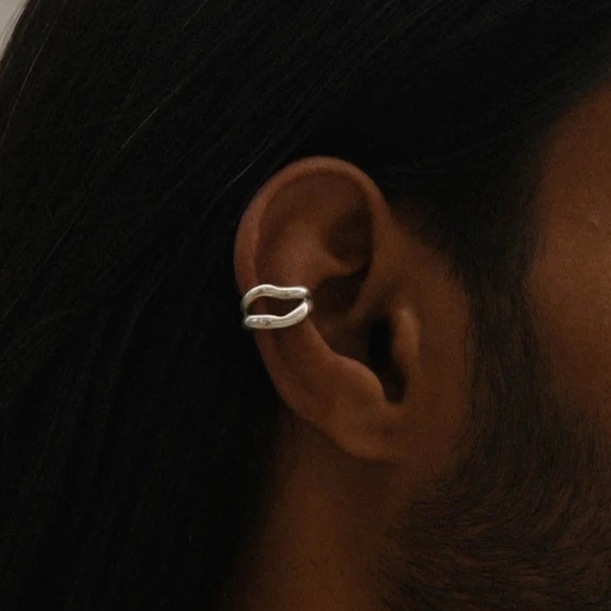 Geometric Plated Stainless Steel U-Shape Ear Cuff for Women