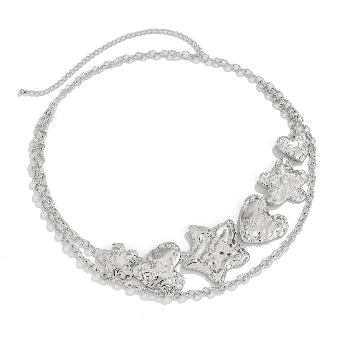Punk Polished Alloy Heart Starfish Waist Chain for Women