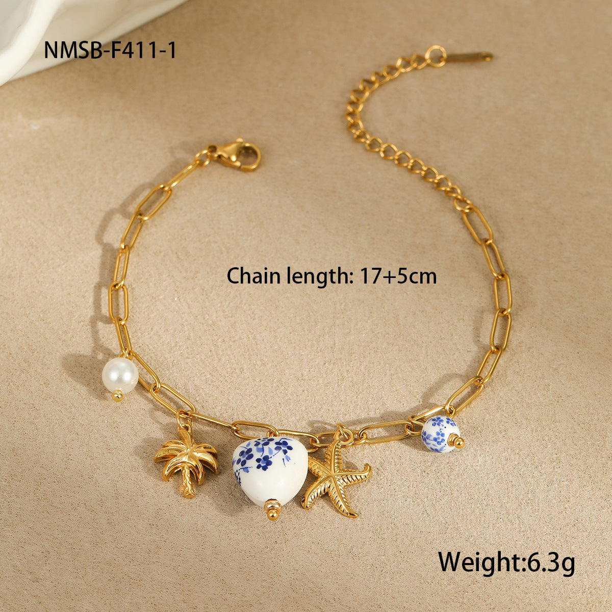 Fashionable Ocean-Themed Necklace with Starfish and Seashell Pendant, Geometric Design, Stainless Steel, Electroplated Finish, for Women