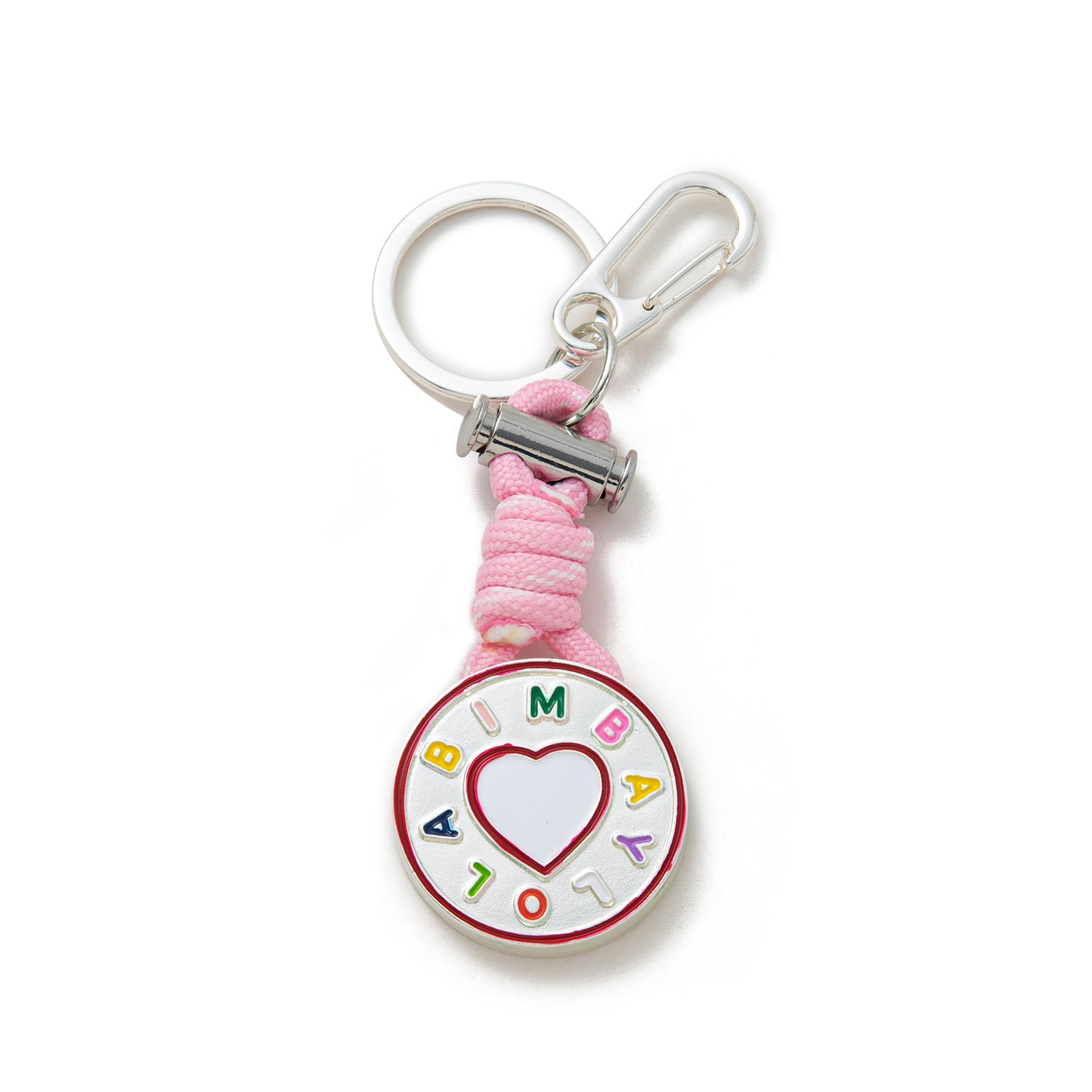 Minimalist Plated Alloy Letter Heart Round Keychain Charm Bar for Women