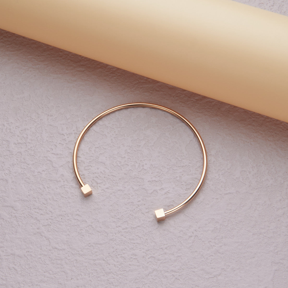 Minimalist Square Stainless Steel Bracelet for Women with Plated Finish