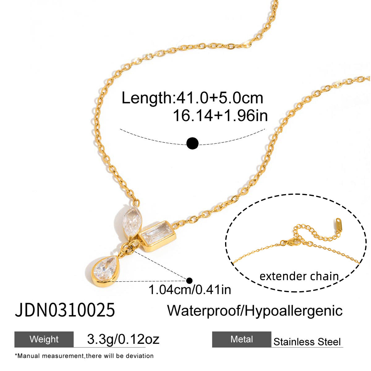 Collar con colgante de triángulo geométrico minimalista de acero de titanio chapado en oro de 18 quilates para mujer