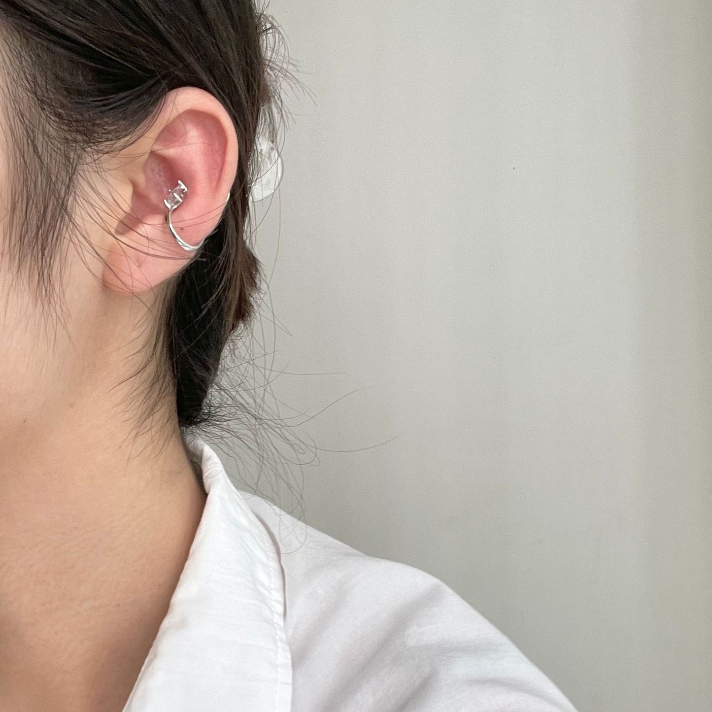 Orecchini da donna minimalisti in argento Sterling 925, placcati, geometrici, con zirconi cubici, a clip