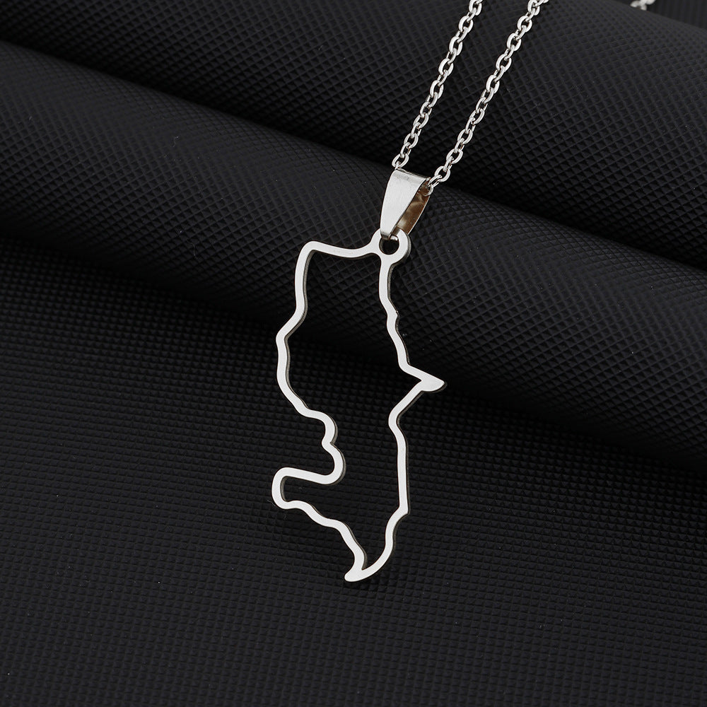 Collar con Colgante Geométrico Minimalista de Acero Inoxidable con Acabado Chapado para Mujer, Cadena de Capas a la Moda