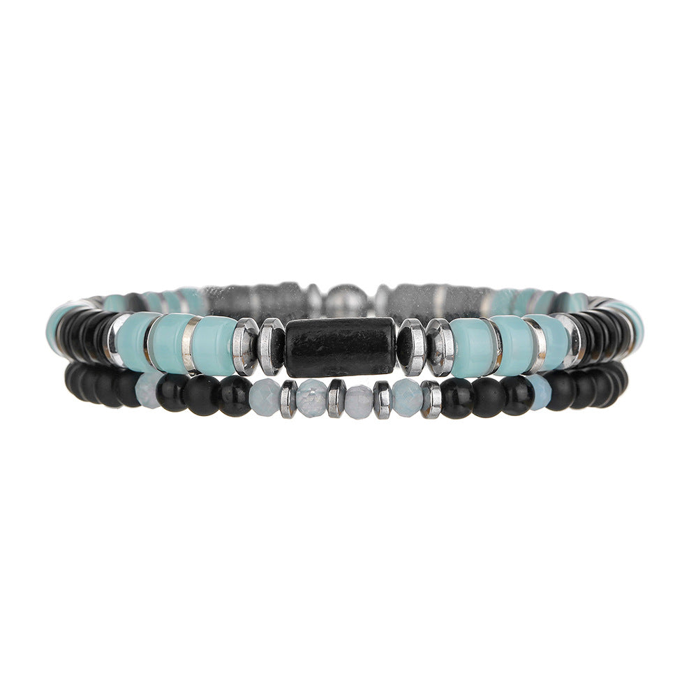 Vintage Ethnic Handmade Geometric Agate Bracelet