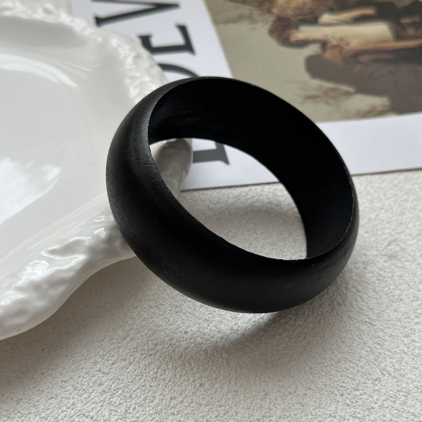 Vintage Minimalist Geometric Marble Texture Acrylic Plated Bracelet