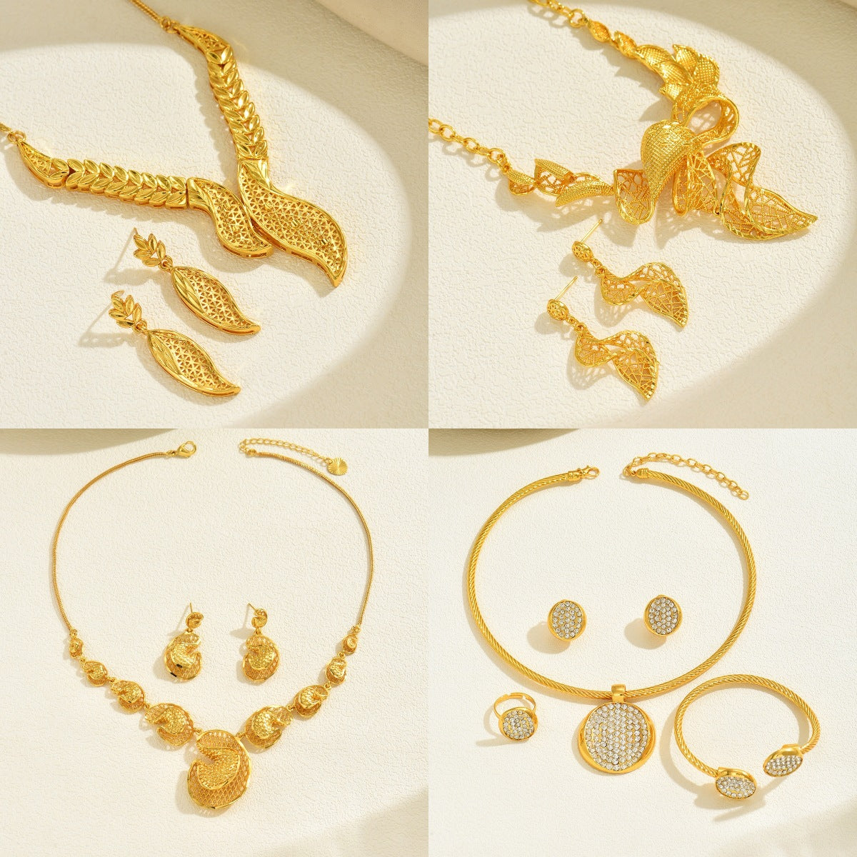 Conjunto de collar con colgante de hoja geométrica minimalista con incrustaciones de diamantes de imitación para mujer, cadena de medallón de aleación