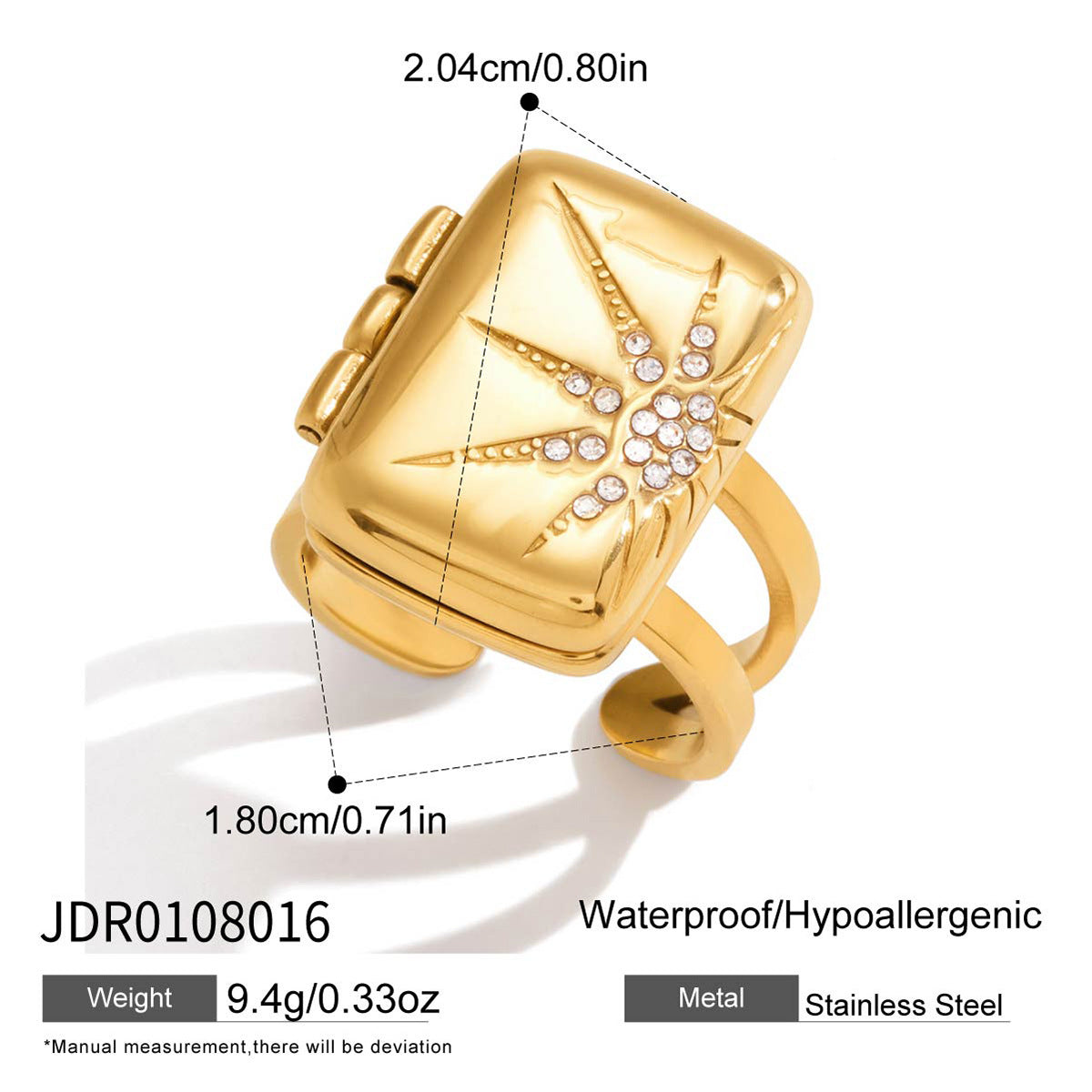 Minimalist Heart Stainless Steel PVD Plated Necklace and Ring Set for Women