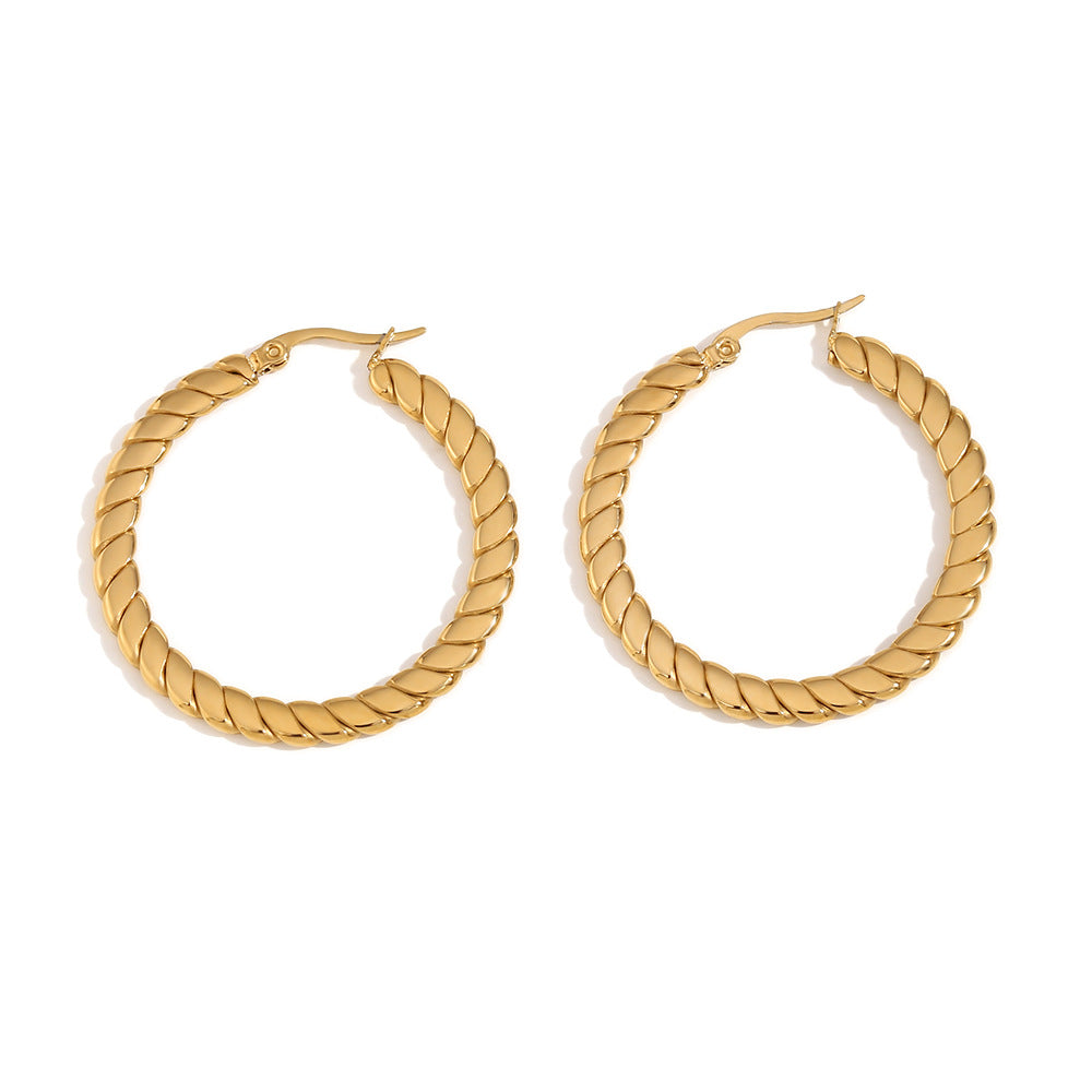 Orecchini a perno da donna Fashion OL minimalisti in acciaio inossidabile placcato oro 18K a forma di cuore, fiore e ventaglio