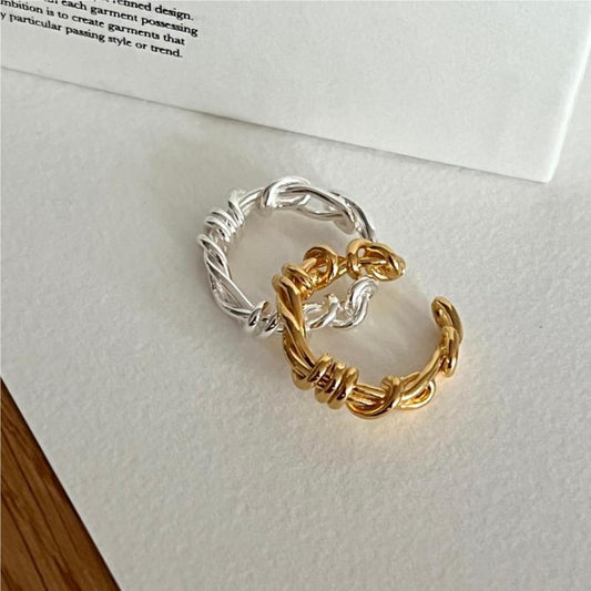 Anello da donna minimalista dolce geometrico nodo in argento sterling 925
