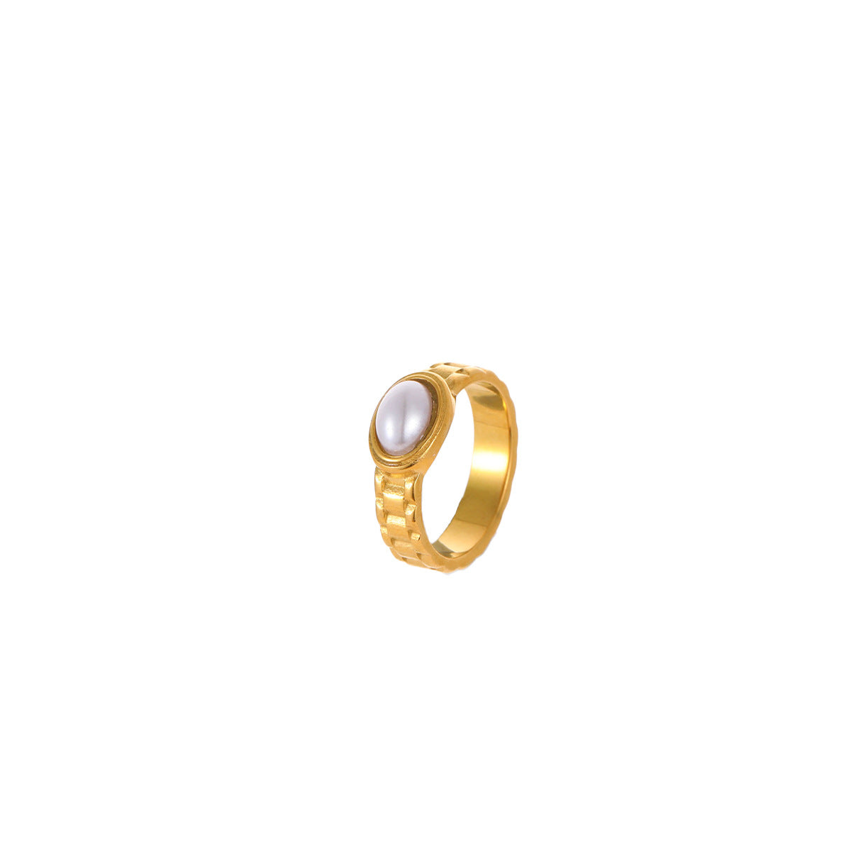 Anillo minimalista de acero de titanio con diseño de engranaje color-block, accesorio de moda unisex galvanizado