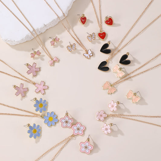 Minimalist Butterfly Pendant Necklace for Girls Alloy Chain with Enamel Finish and Resin Charm