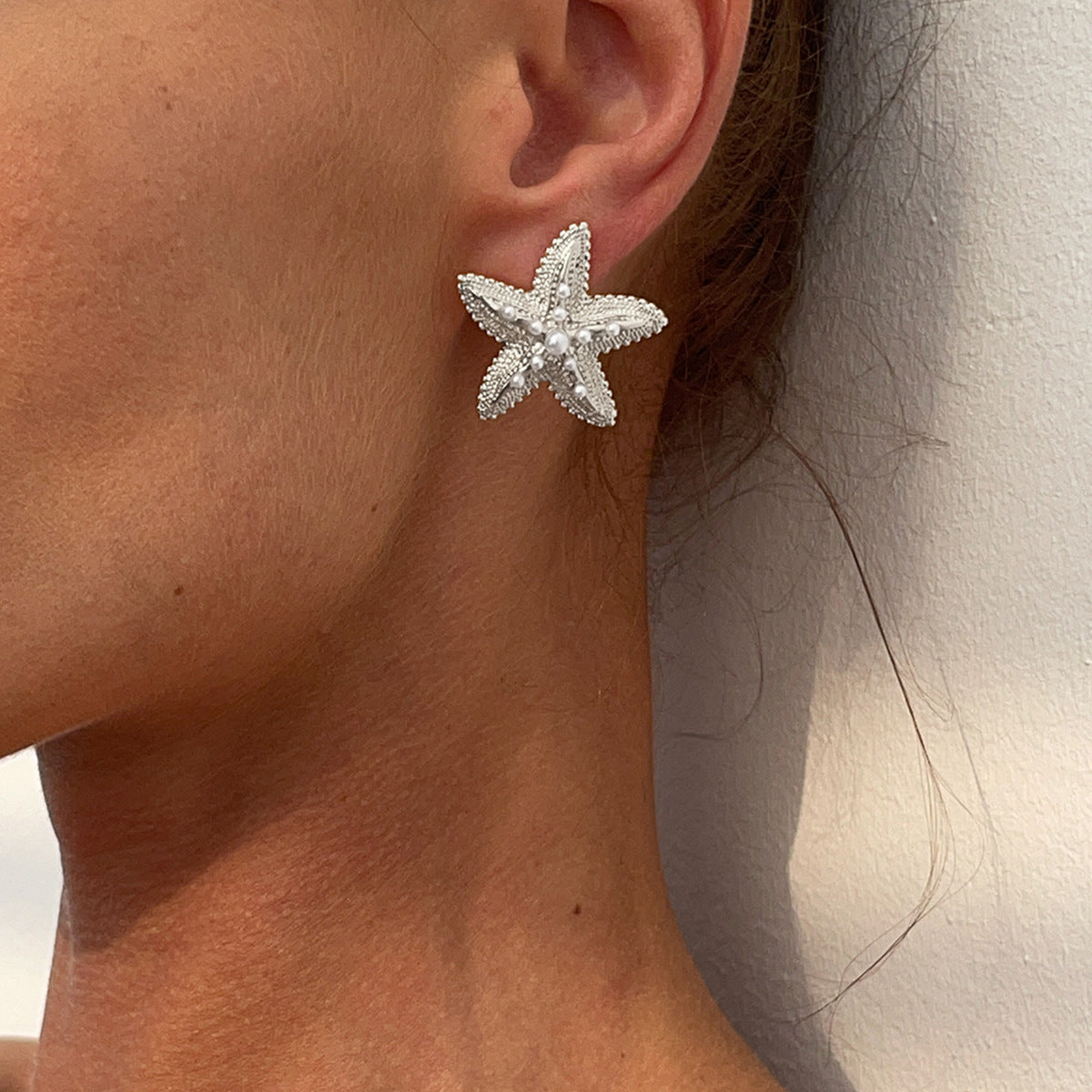 Exaggerated Star Geometric Plated Iron Earrings for Women