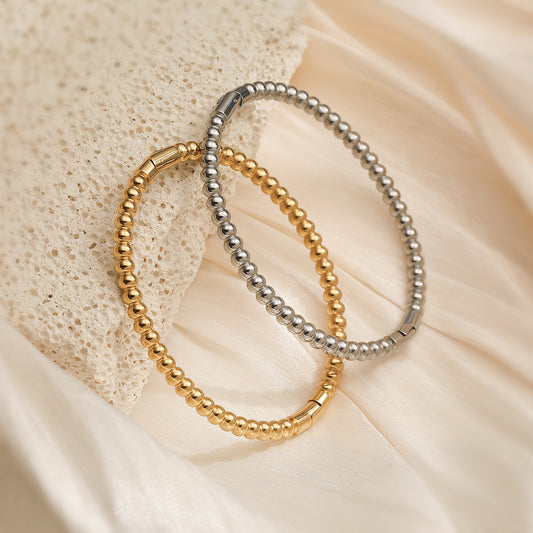 Bracciale minimalista in acciaio al titanio da donna placcato oro 18 carati con design a forma irregolare Accessorio quotidiano alla moda