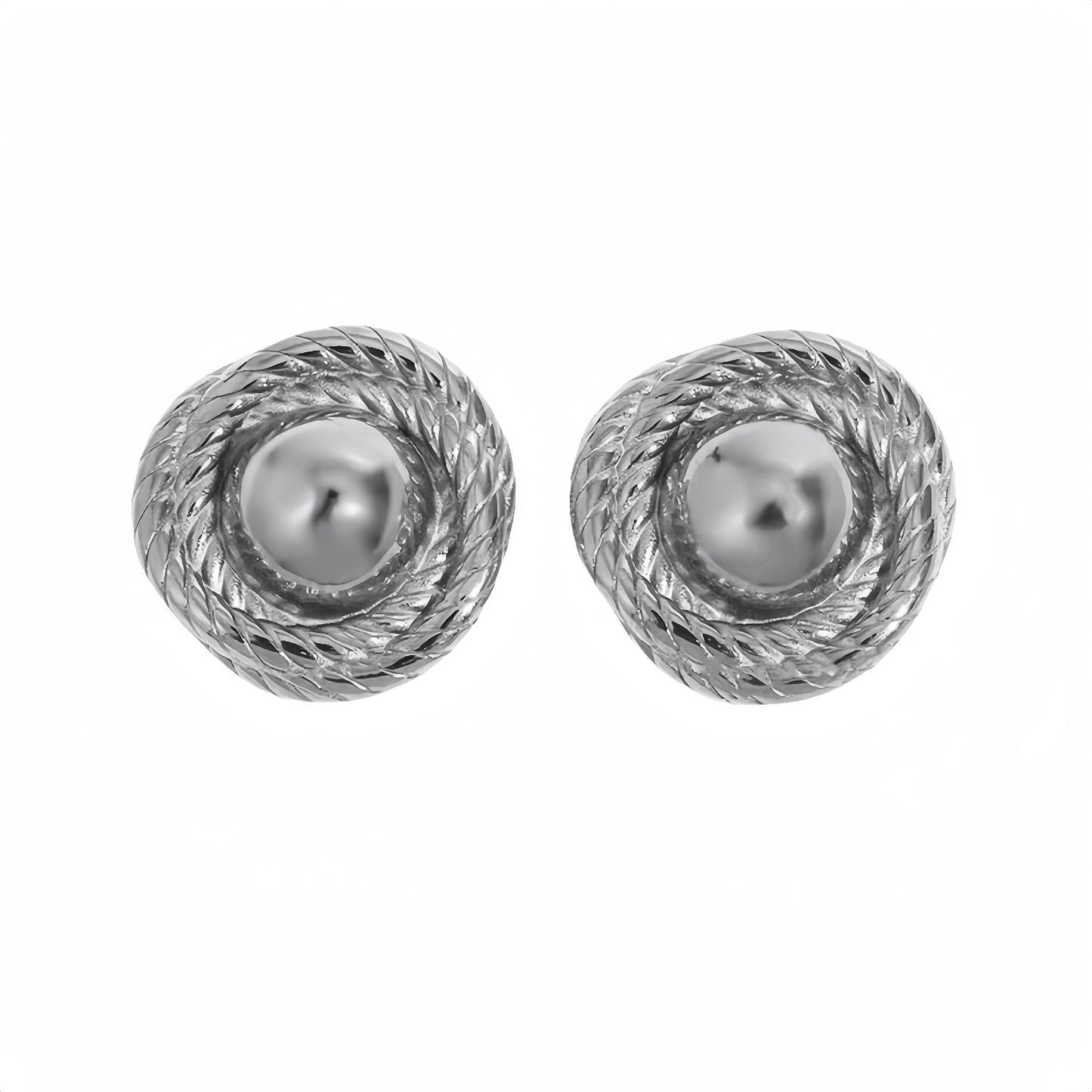 Orecchini da donna alla moda in acciaio al titanio a spirale con finitura placcata, dal design minimalista chic e di tendenza