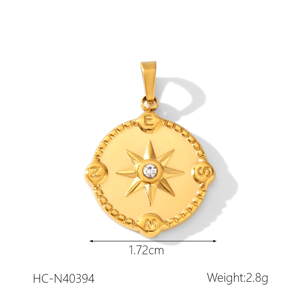 Moon Star Stainless Steel Plated Charm Bar