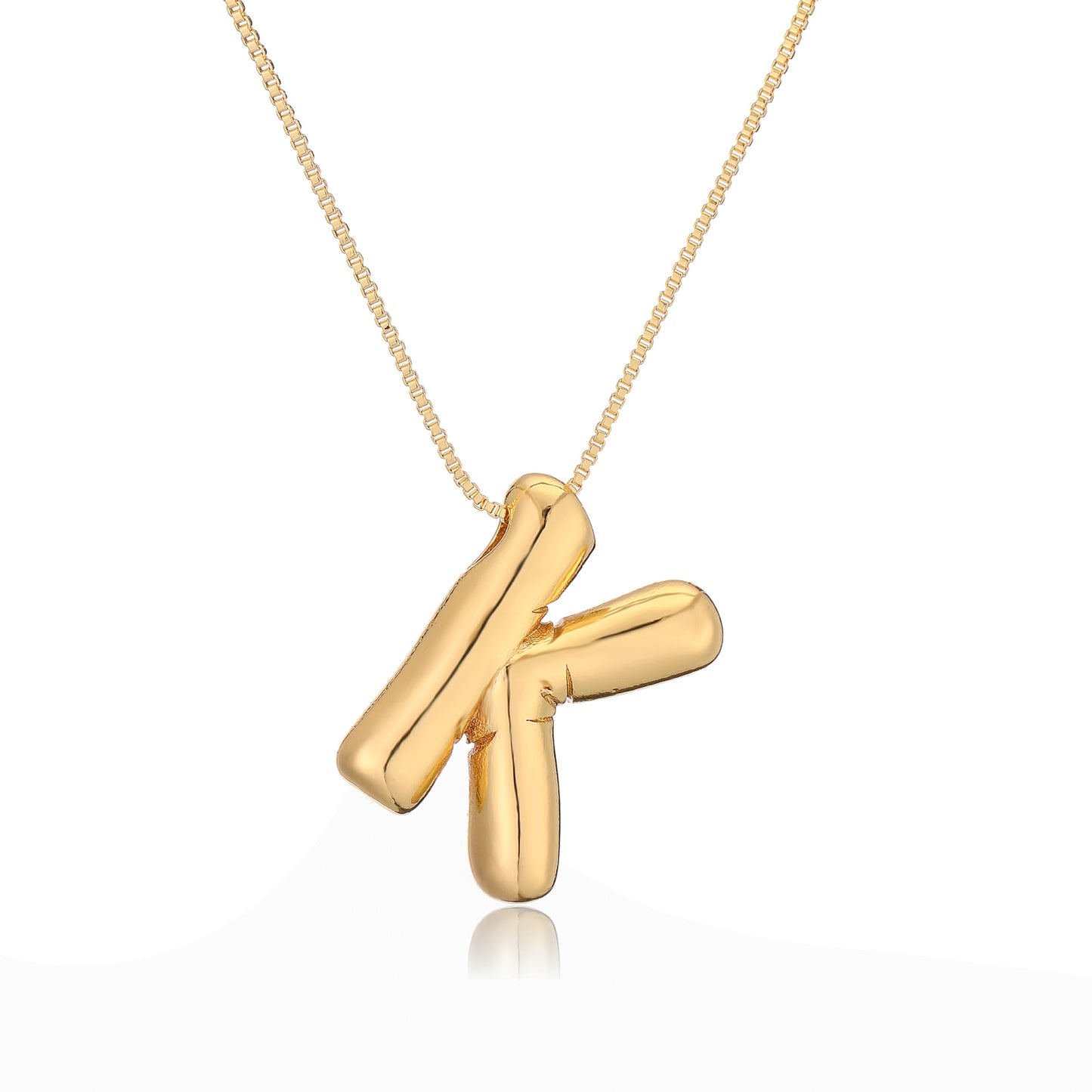 Minimalist Irregular Geometric Letter Balloon Pendant Necklace for Women