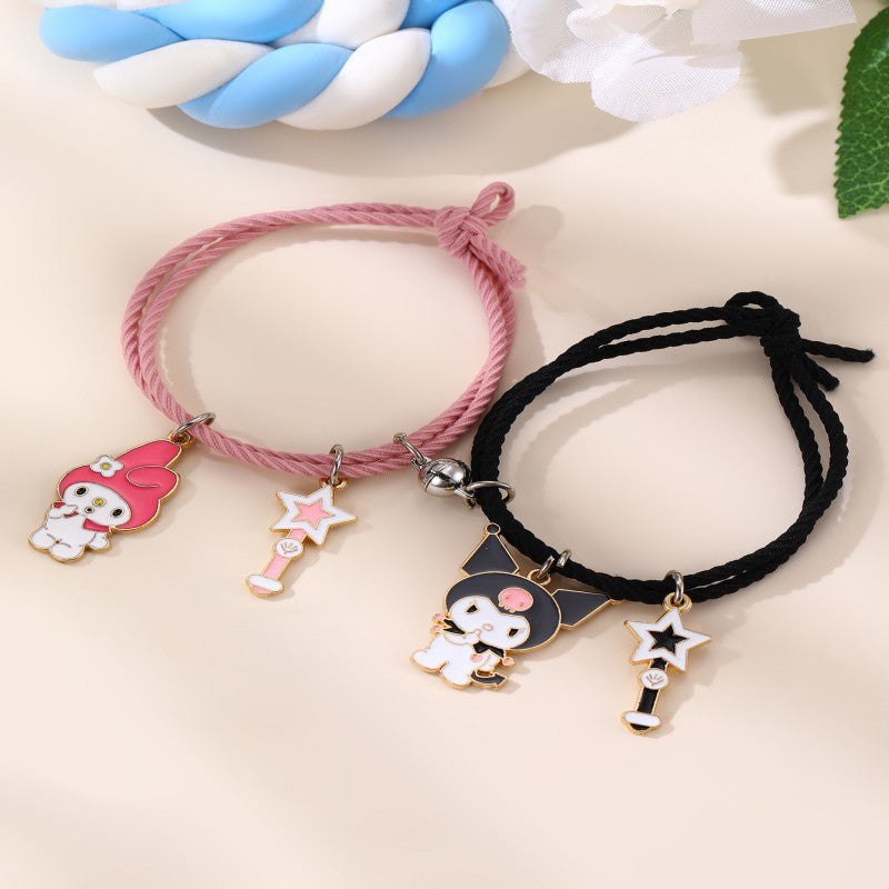 Set di braccialetti per bambini in resina fatti a mano con chiusura magnetica e design a forma di stella, regalo di compleanno per bambine