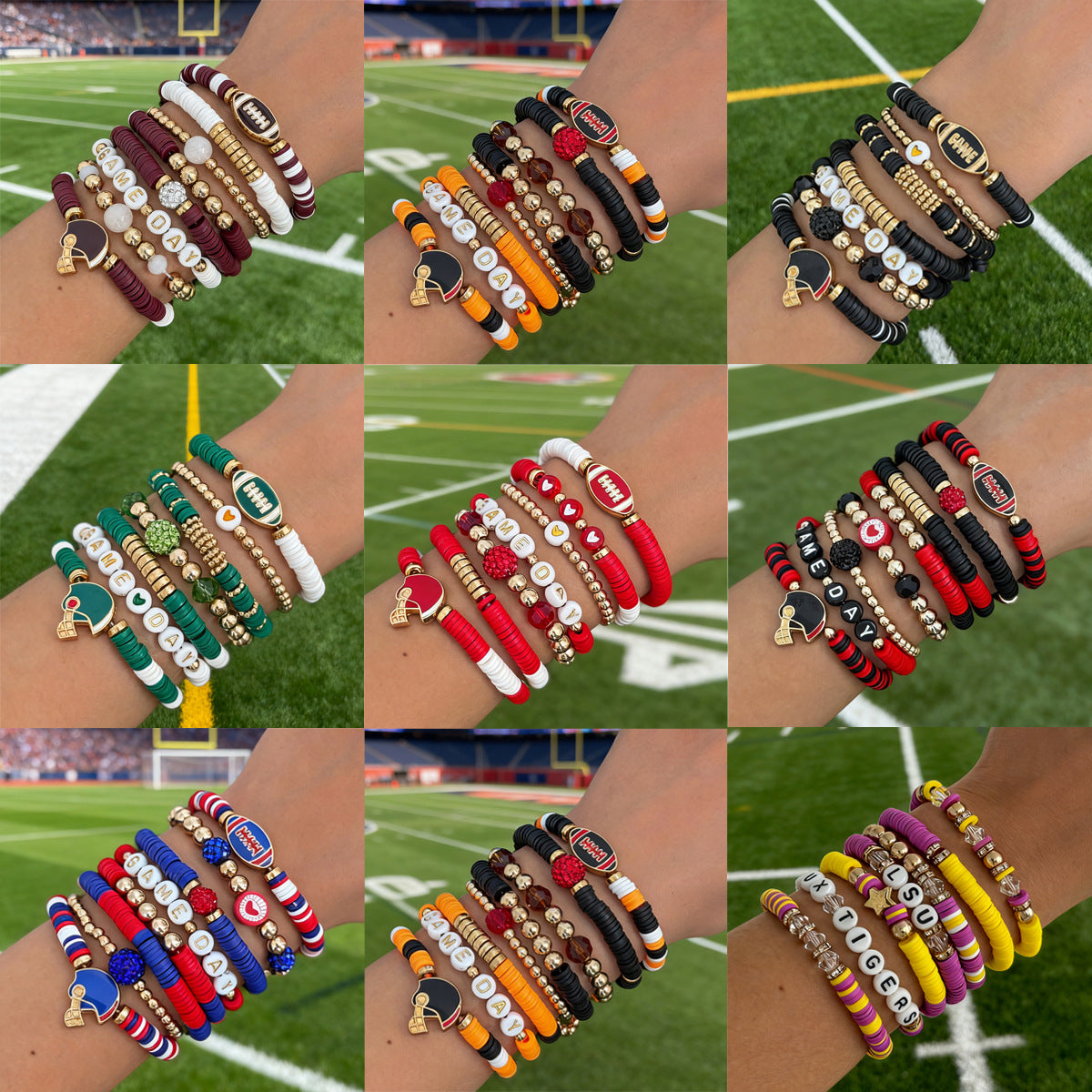 Irregular Resin Beaded Crystal Bracelet with Letter Charms for Women