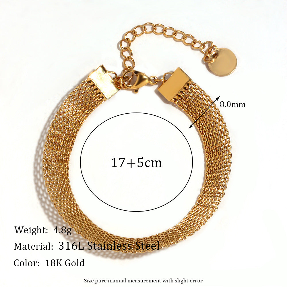 Set di collane girocollo da donna minimaliste geometriche in acciaio inossidabile placcate oro 18K