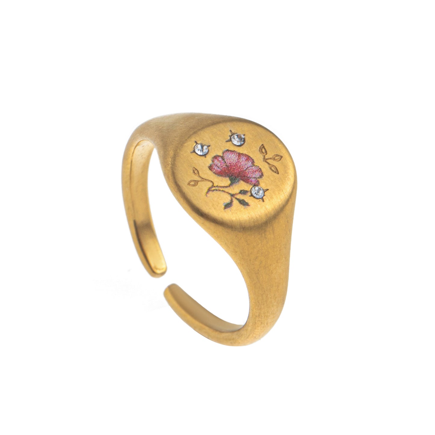 Fashion Heart Animal Stainless Steel PVD Ring