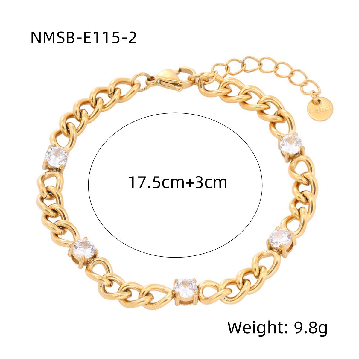 Pulsera minimalista de acero de titanio en forma de corazón para mujer con baño de oro de 18K e incrustaciones de diamantes de imitación, joyería hipoalergénica de acero inoxidable