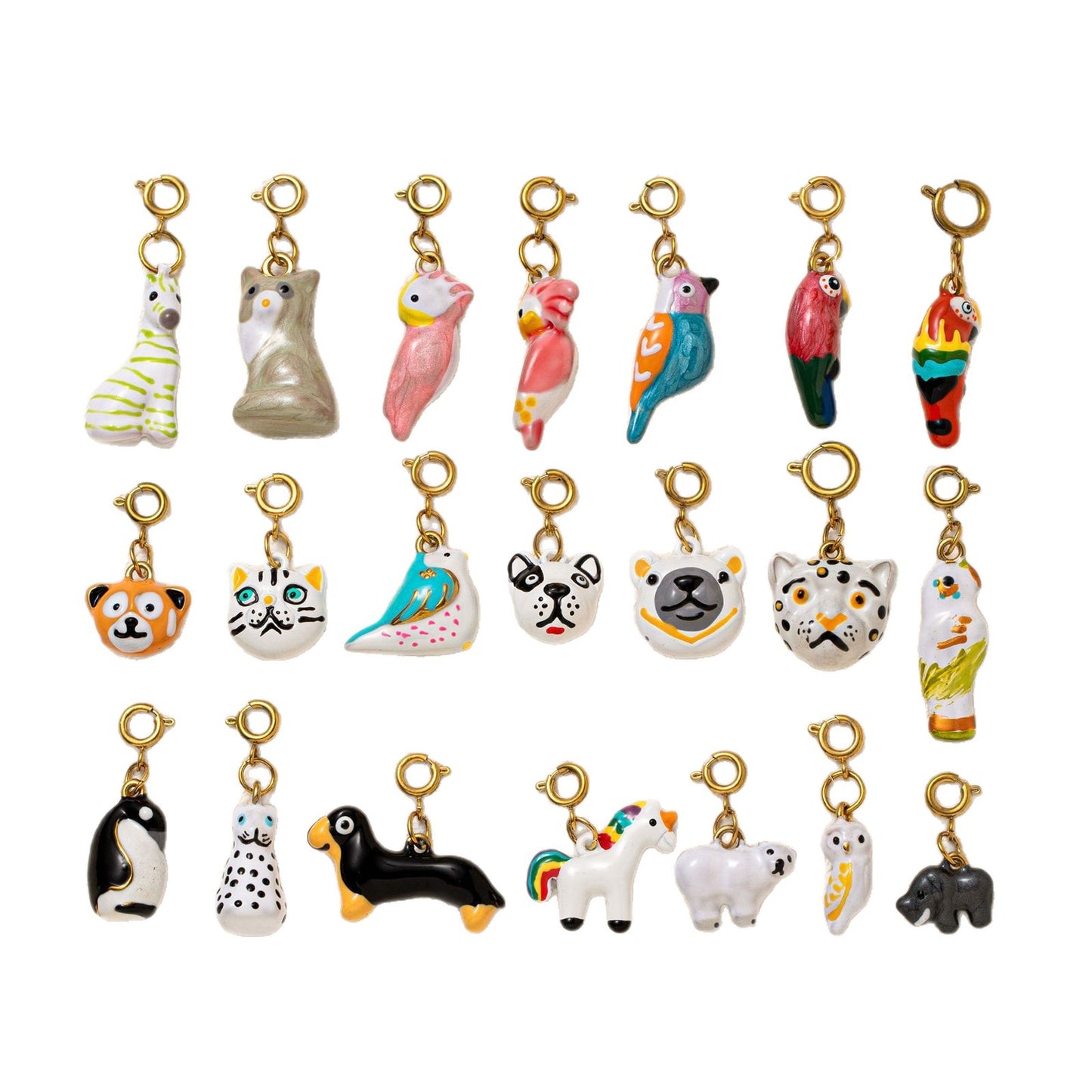 Vintage 18K Gold Plated Stainless Steel Animal Pendant Charm Bar for Women