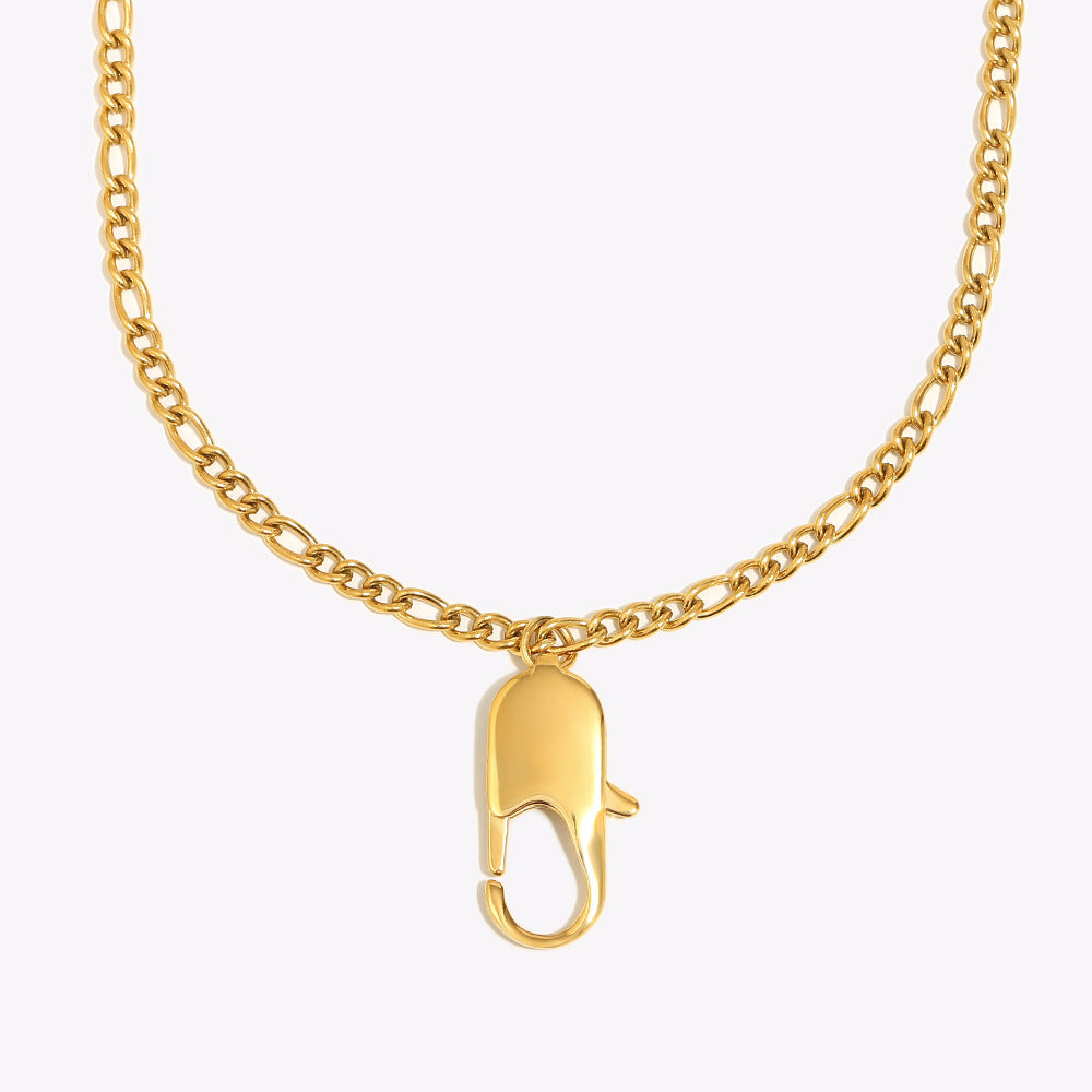 Minimalist Geometric Stainless Steel 18K Gold Plated Necklace for Women DIY Charm Bar