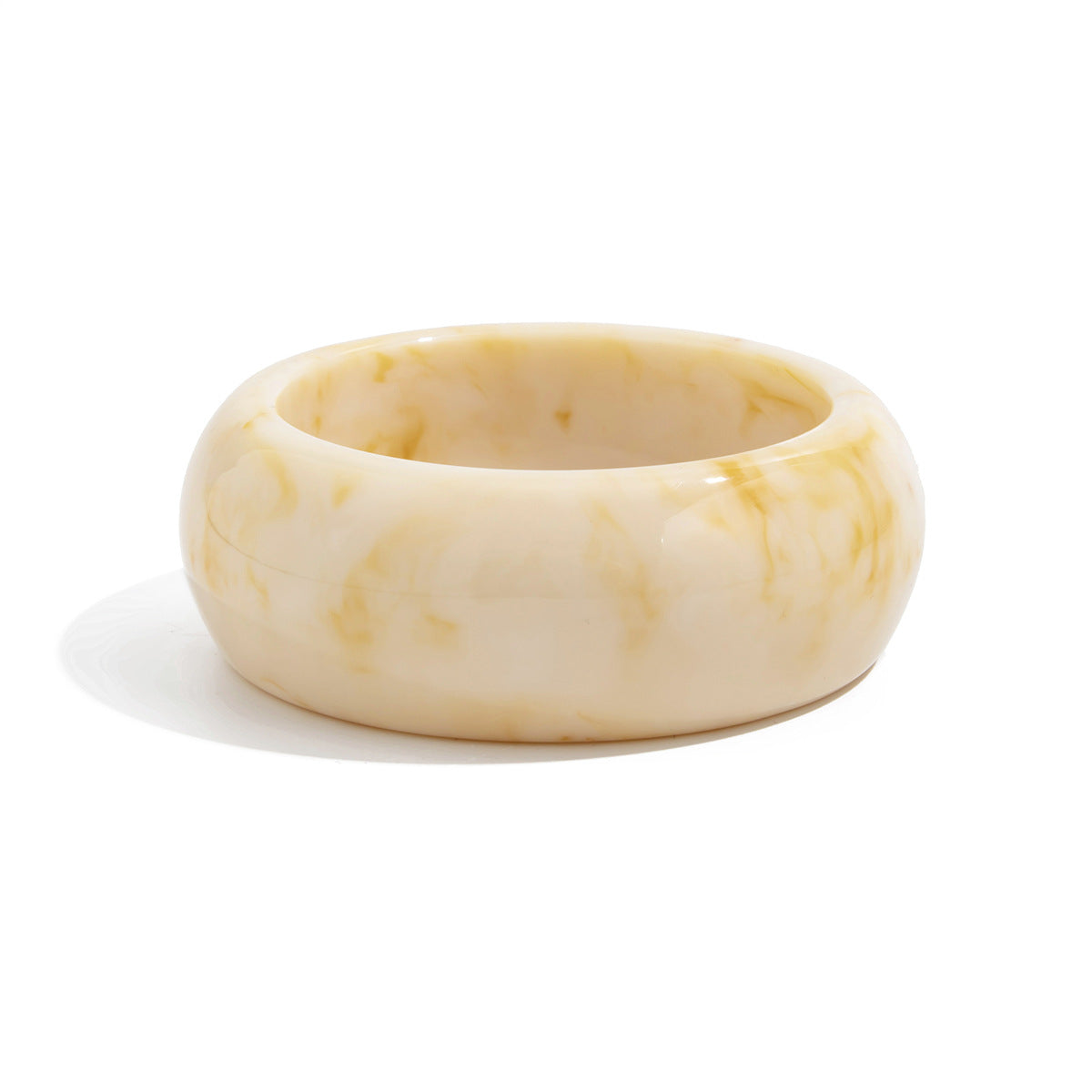 Vintage-Style Irregular Geometric Resin Cuff Bracelet for Women with Marbled Effect and Drip Resin Finish