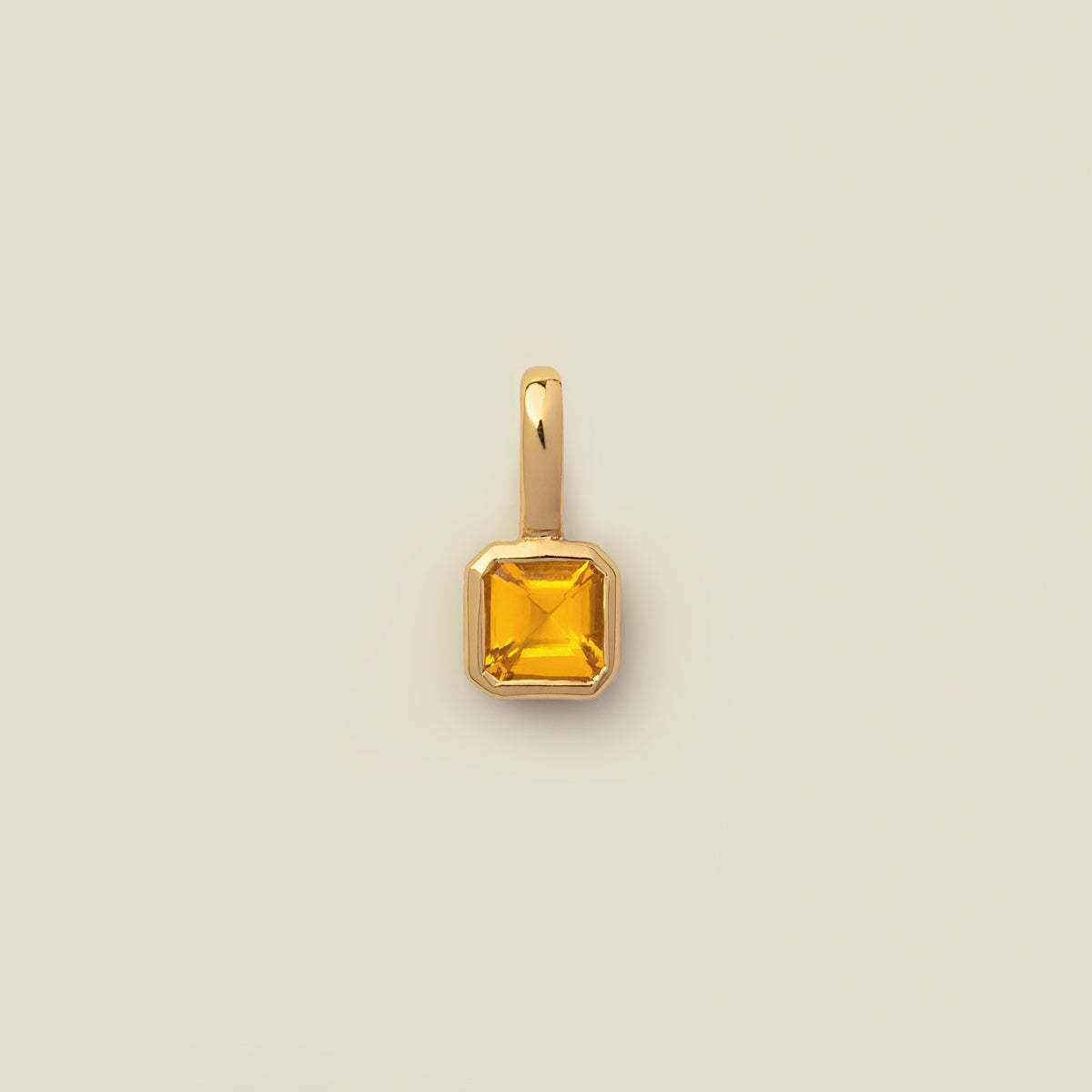 Minimalist Square Titanium Steel Gemstone Charm Bar with Cubic Zirconia Inlay for Women