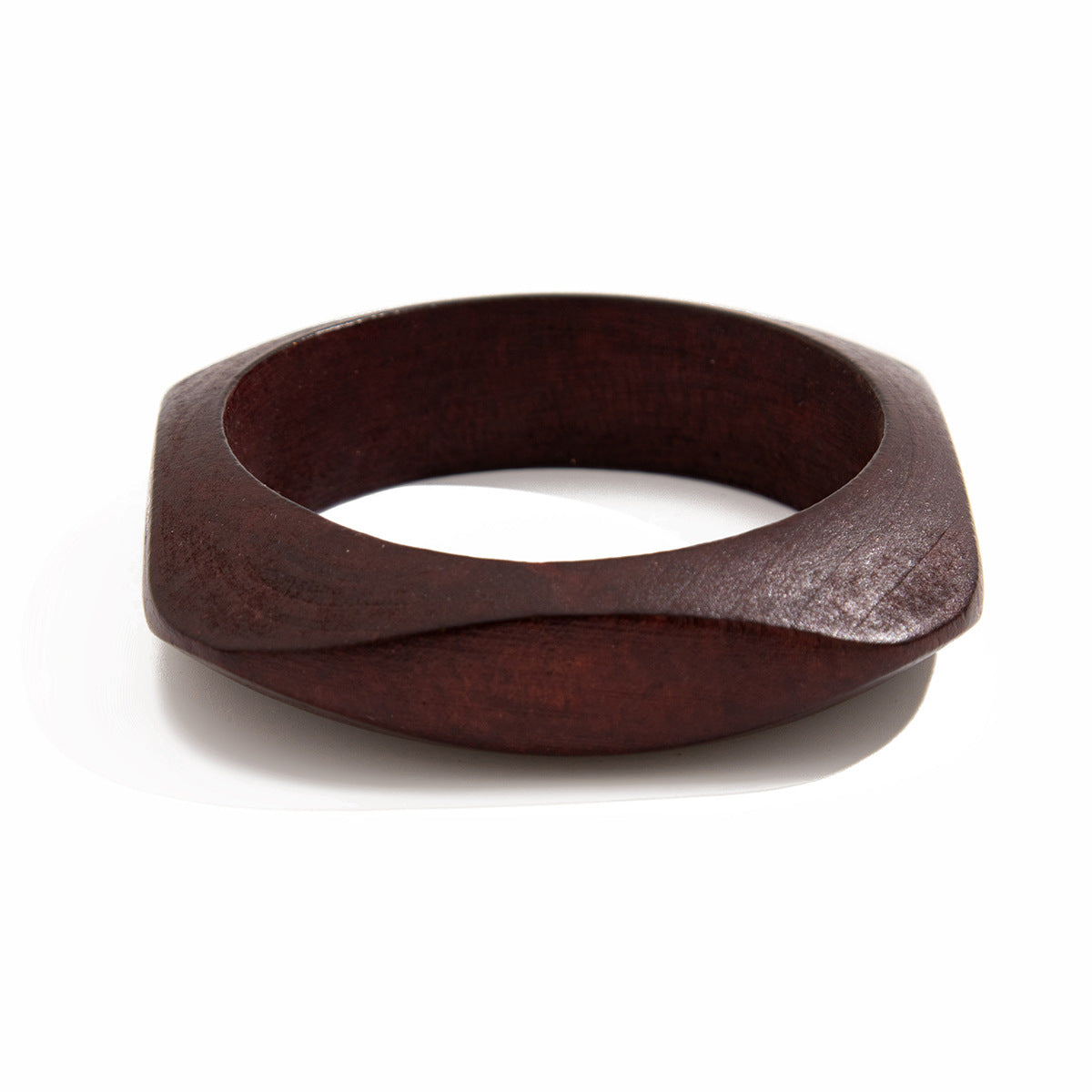Bracciale Vintage in Legno con Design Geometrico Arrotondato e Finitura Artigianale
