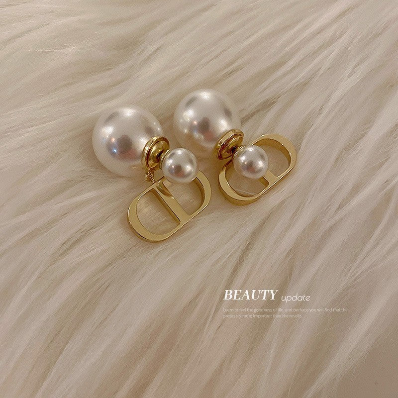 Minimalist Geometric Drop Earrings with Zircon and Pearl Accents in Gold-Plated Copper and 925 Sterling Silver Posts