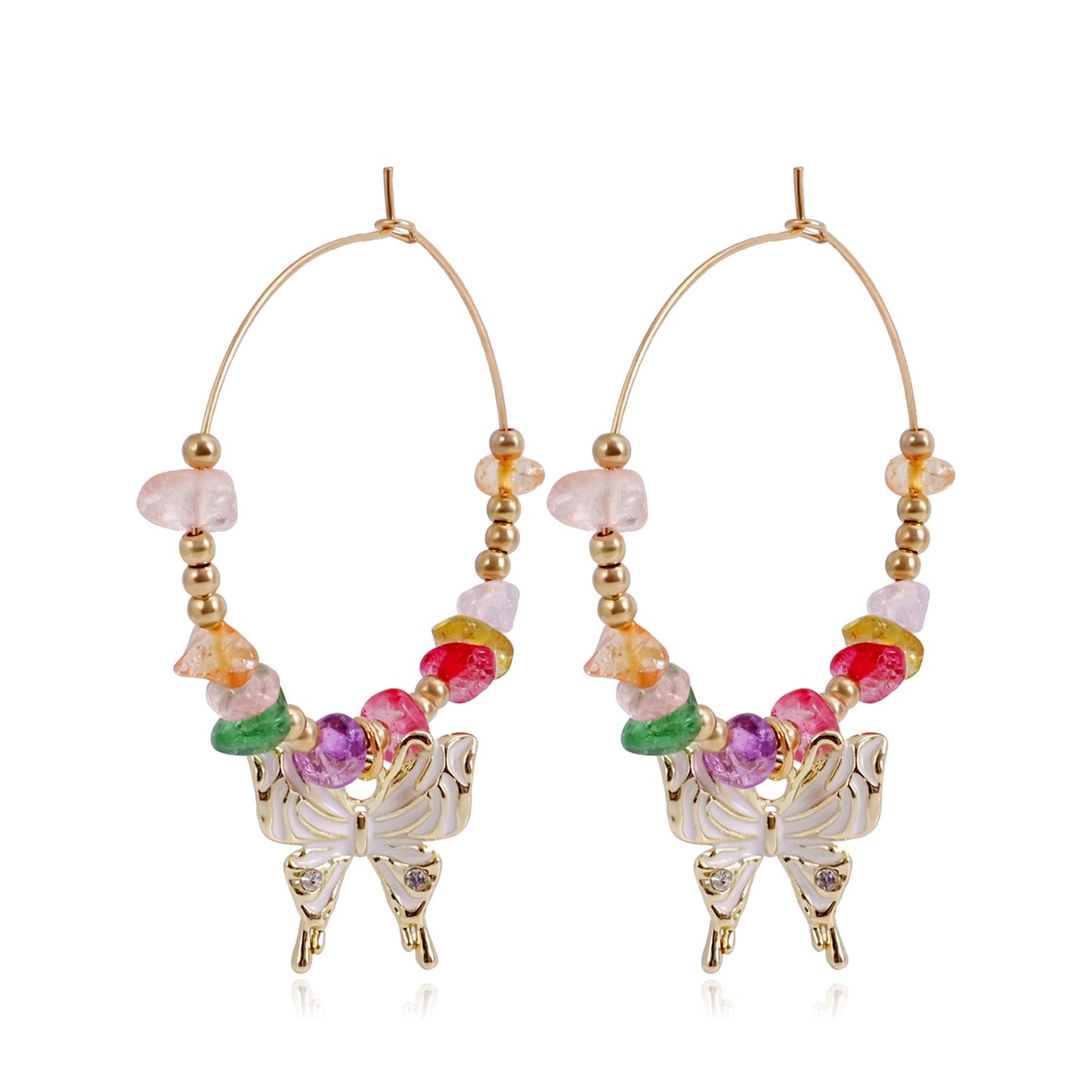 Pendientes de aro bohemios geométricos de turquesa para mujer con acabado de aleación chapada y motivo lunar inspirado en la naturaleza
