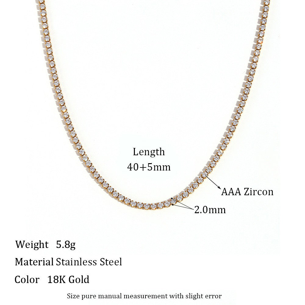 Minimalist Geometric Stainless Steel Plated Bracelet with Zirconia for Women