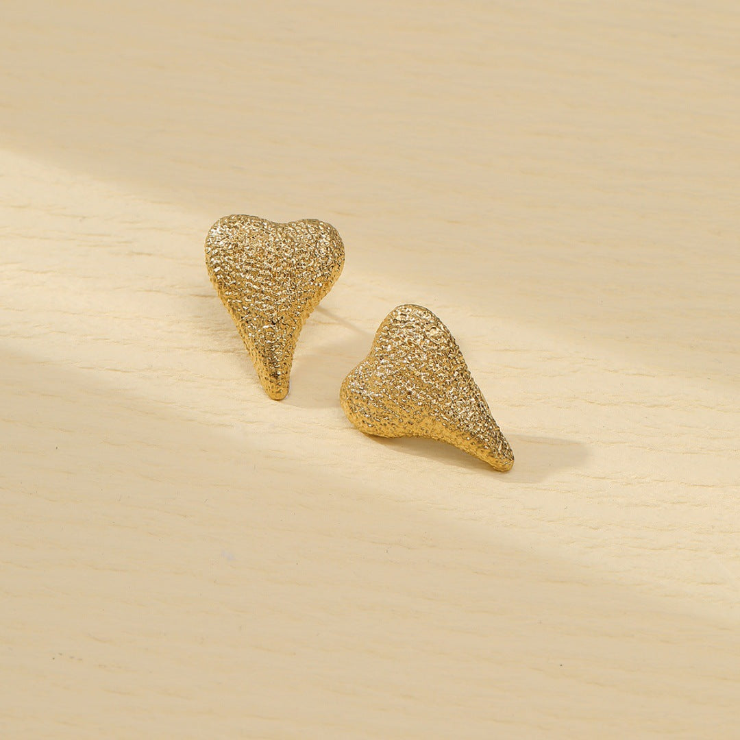 Pendientes de titanio de acero inoxidable con acabado mate, pendientes de mujer a la moda, joyería de acero inoxidable de lujo con superficie chapada