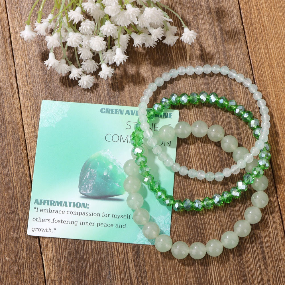 Minimalist Sweet Geometric Gemstone Beaded Stretch Bracelet Set