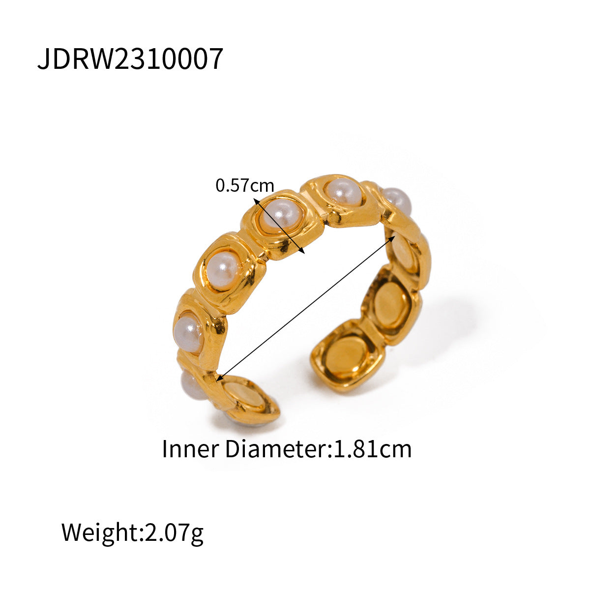 Elegant Geometric Stainless Steel Ring with Cubic Zirconia Plated Finish for Women
