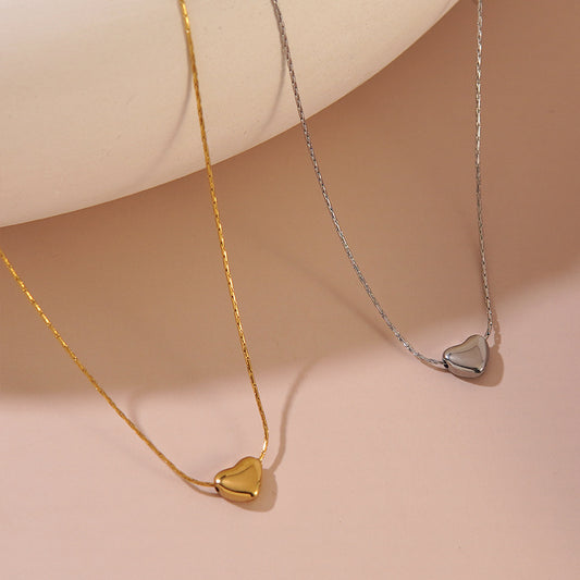 Elegant Heart Shaped Stainless Steel Plated Necklace for Women