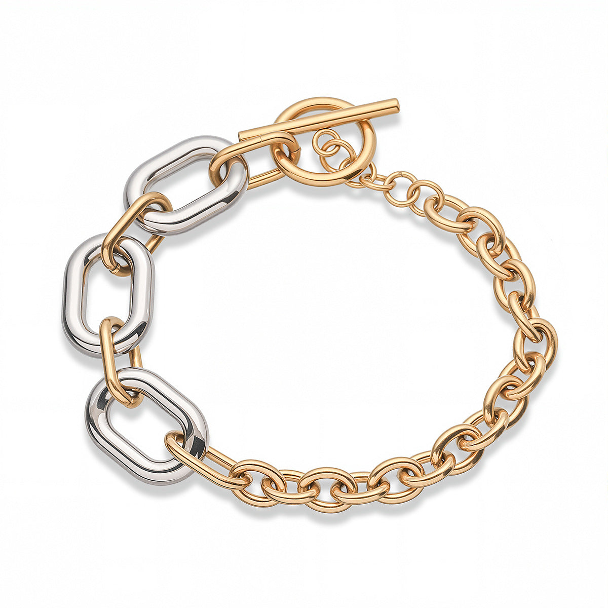 Geometric Plated Stainless Steel Bracelet for Women