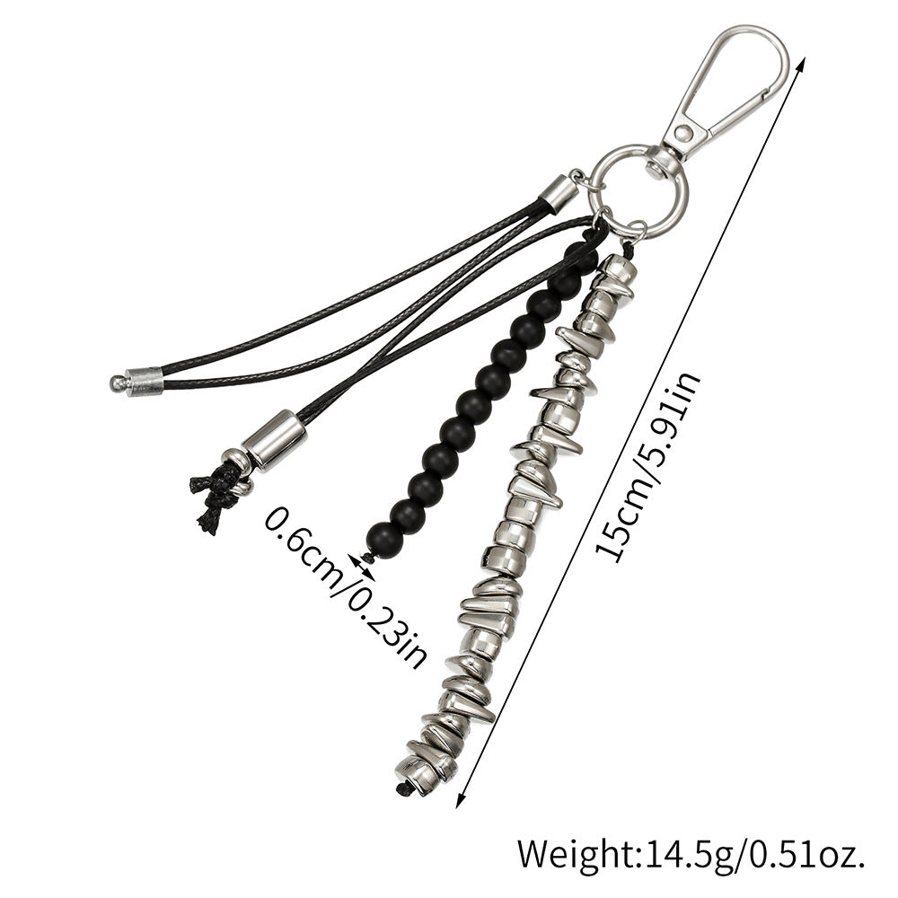 Streetwear Geometric Hematite Beaded Key Chain Zinc Alloy Men's Bag Charm