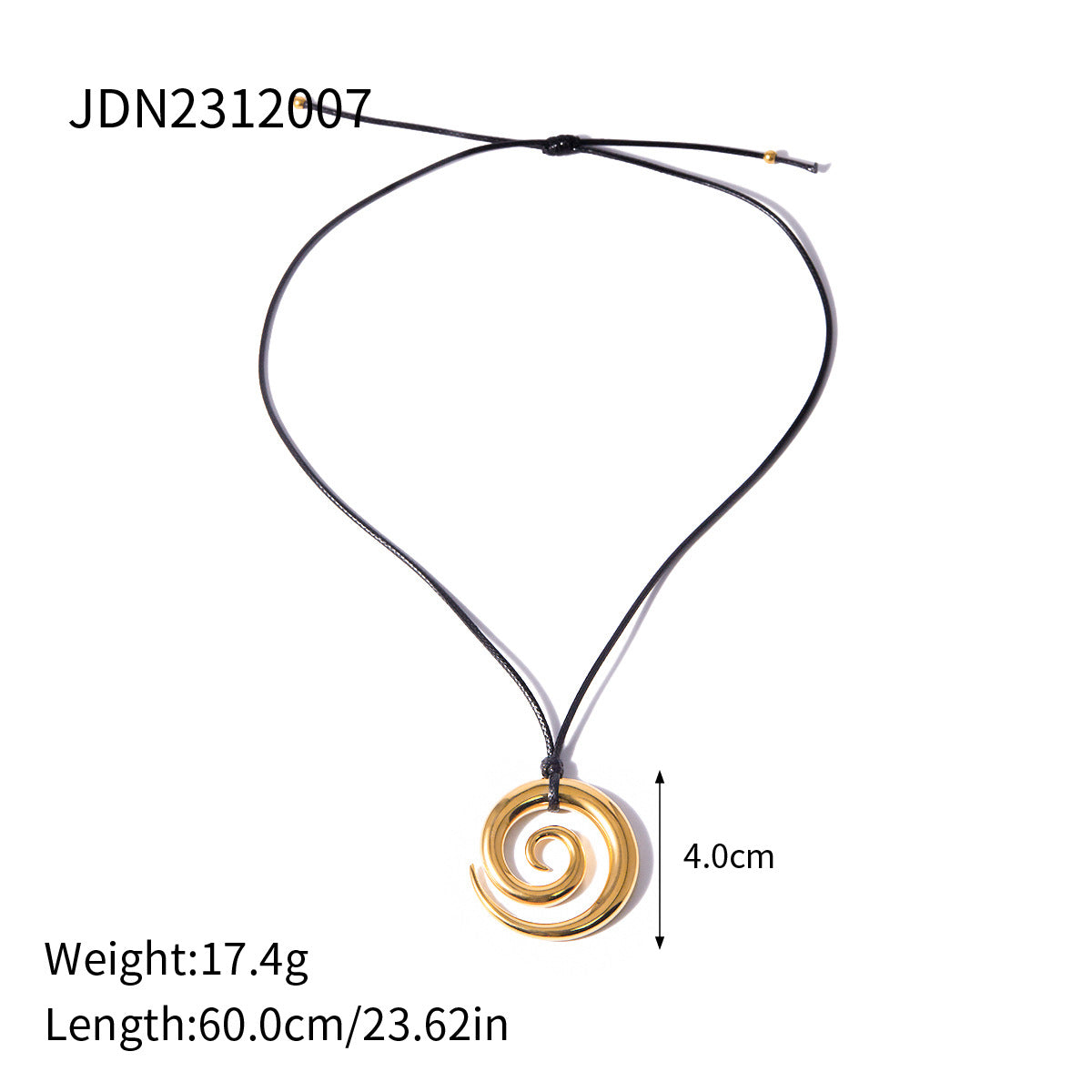 Trendy Ins Style 18K Gold Plated Stainless Steel Curved Tube Circle Pendant Necklace Unisex