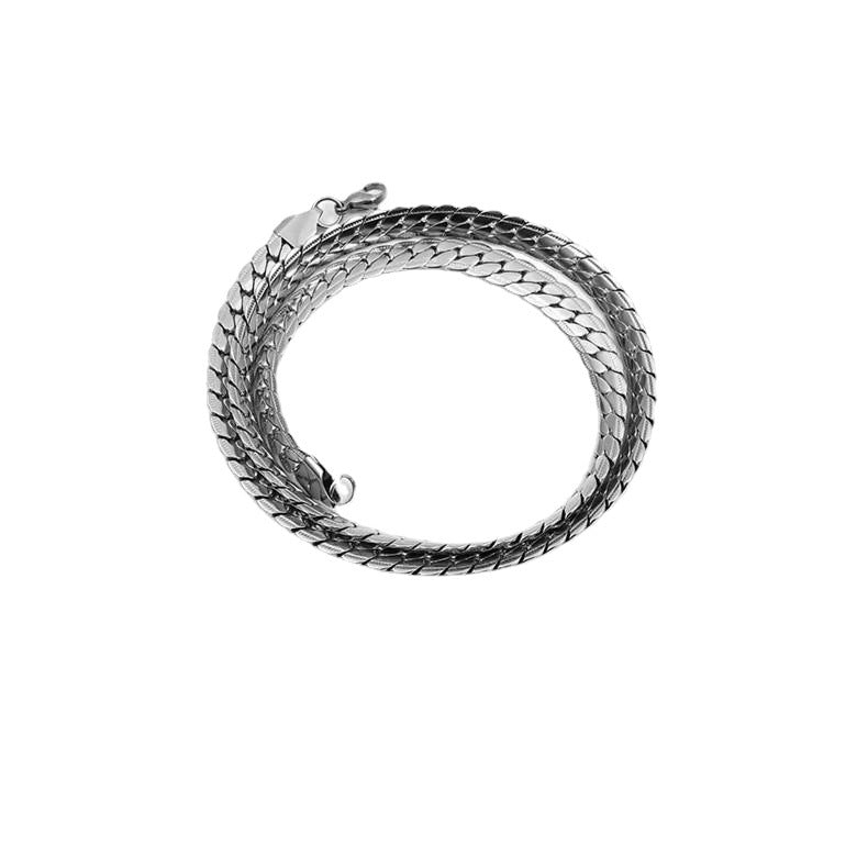 Collar de eslabones cubanos estilo Hip Hop para hombres y mujeres de acero de titanio con acabado pulido