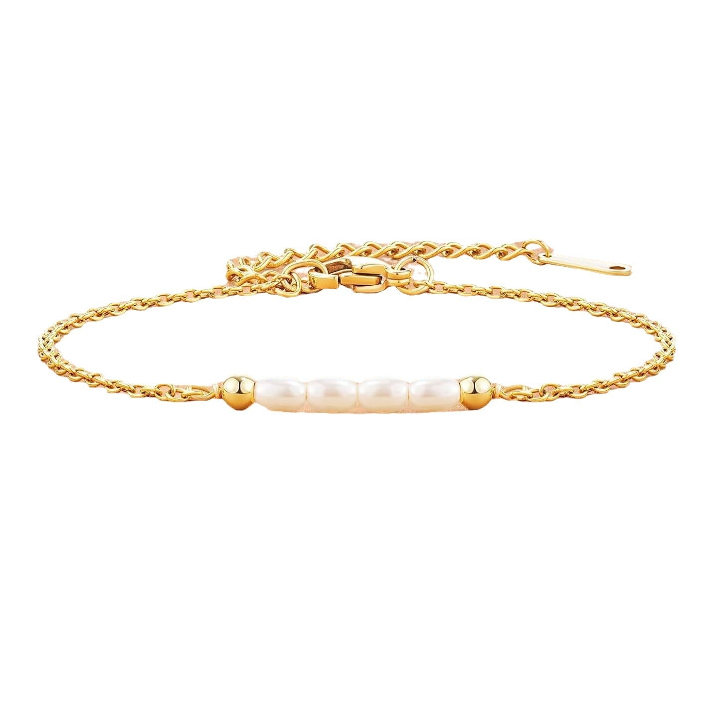 Sweet Geometric Pearl Stainless Steel Bracelet for Women